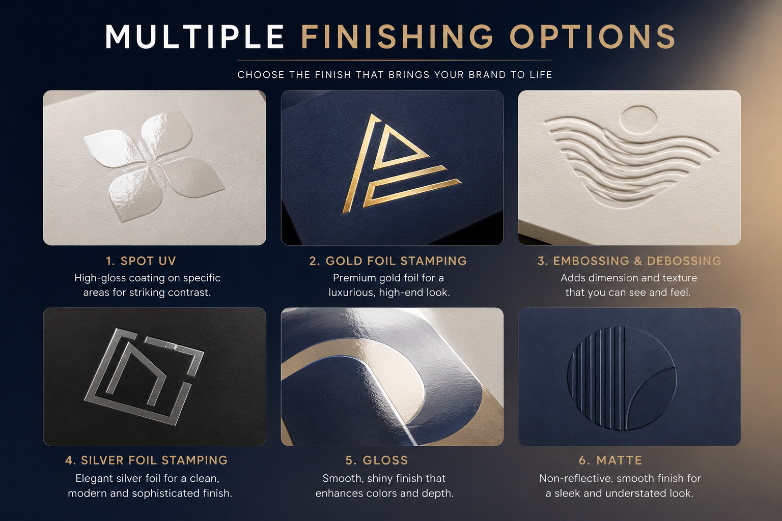 Finishing options
